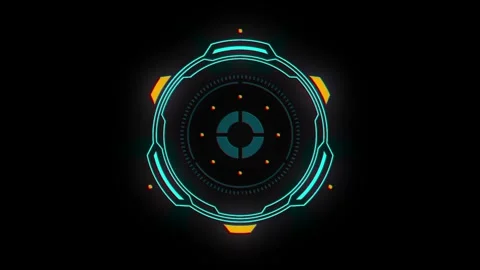 Circle HUD technological futuristic elements Stock Footage 304408783