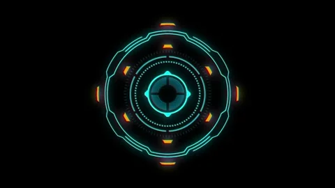 Circle HUD technological futuristic elements Stock Footage 304408795