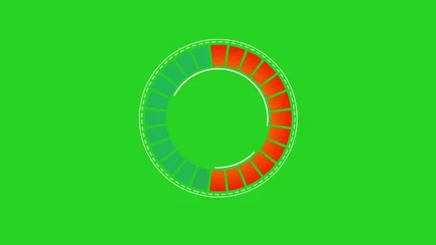Circle HUD technological Progress Loader on green screen 2D animation 库存影片 333814094