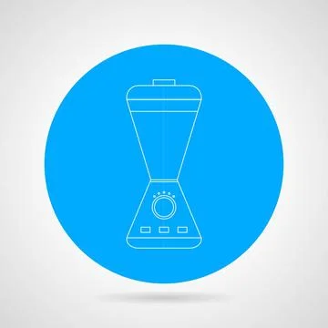 Circle icon for blender Flat round blue vector icon with white line modern... Stock Photos