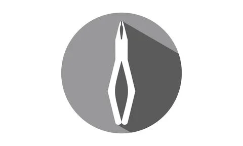Circle icon with blue shadow, tooth extraction appliance Stock Illustration