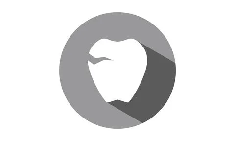 Circle icon with blue shadow, tooth decay Stock Illustration