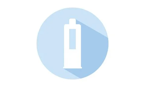 Circle icon with blue shadow, toothpaste tube Stock Illustration