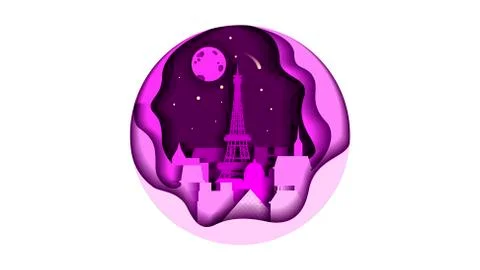 Circle icon flat style architecture buildings monuments town city country travel Ilustración de archivo