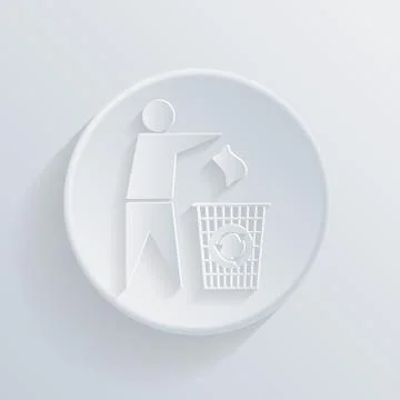 Circle icon with a shadow. do not litter Stock Illustration