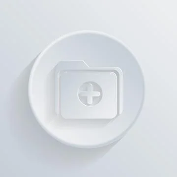 Circle icon with a shadow. folder for documents Illustrazione stock