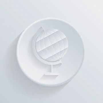 Circle icon with a shadow. globe Stock Illustration