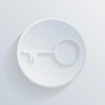 Circle icon with a shadow. key Stock Illustration