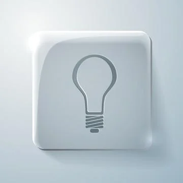 Circle icon with a shadow. lightbulb Stock Illustration