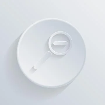 Circle icon with a shadow, magnifier reduction Stock Illustration