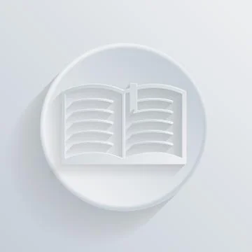 Circle icon with a shadow. open book Stock Illustration