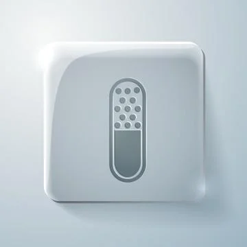 Circle icon with a shadow. pill tablet Stock Illustration