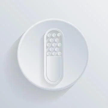 Circle icon with a shadow. pill tablet Stock-Illustration