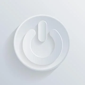 Circle icon with a shadow. power sign Stock Illustration