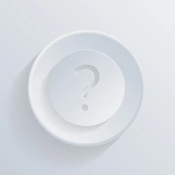 Circle icon with a shadow.  the question mark Stock Illustration