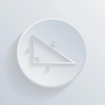 Circle icon with a shadow. triangle math Stock Illustration