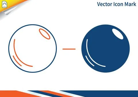 Circle icon vector mark outline and filled color blue. Stock Illustration