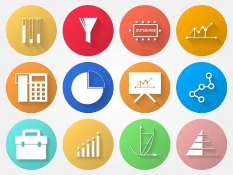 Circle icons for outsource Stock Illustration