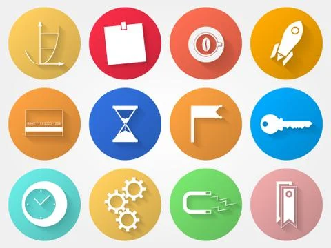 Circle icons for outsource Stock Illustration