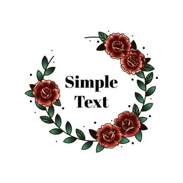 In a circle illustration of roses Illustrazione stock