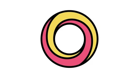 Circle impossible geometric shape color icon animation Stock Footage 225009041