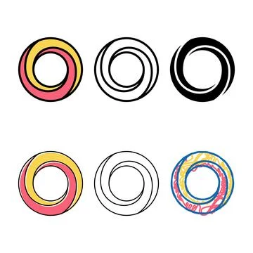 Circle impossible geometric shape color icon multistyle vector Illustrazione stock