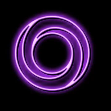 Circle impossible geometric shape neon glow icon illustration Illustrazione stock
