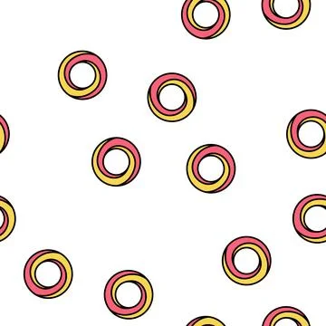 Circle impossible geometric shape vector seamless pattern Stock Illustration