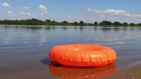 Circle inflatable river Stock Footage 205931411