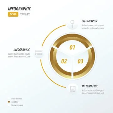 Circle infographic 2 color  Golden color Stock Illustration