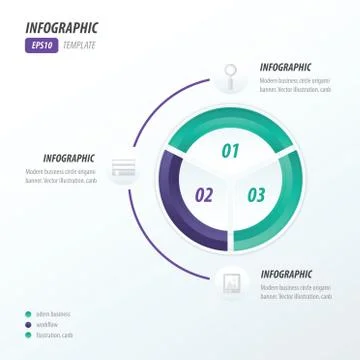 Circle infographic 2 color  violet, blue Illustrazione stock