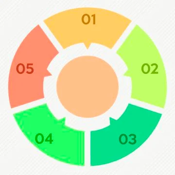 Circle infographic 5 steps Stock Illustration