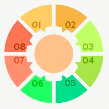 Circle infographic 8 steps Stock Illustration