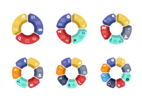 Circle infographic, chart, diagram, process workflow vector template. Business Stock Illustration