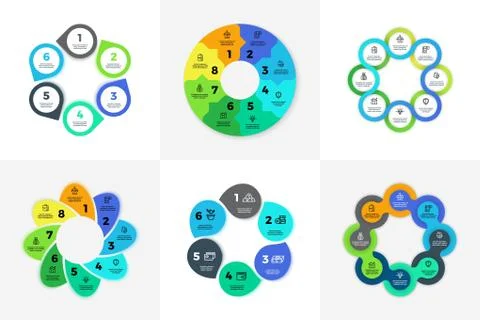 Circle infographic, chart, diagram, process workflow vector template. Business Stock Illustration