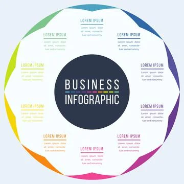 Circle Infographic Design 10 Options Stock Illustration