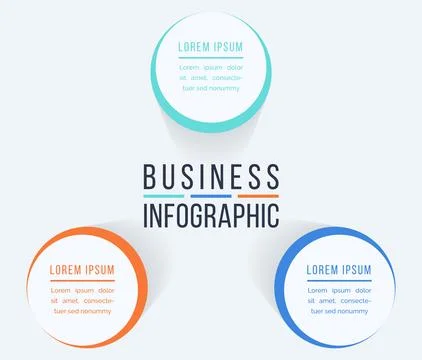 Circle Infographic design 3 steps, objects, elements or options business info 스톡 일러스트