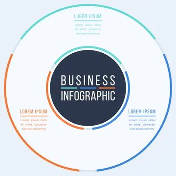 Circle infographic design 3 Steps Stock Illustration