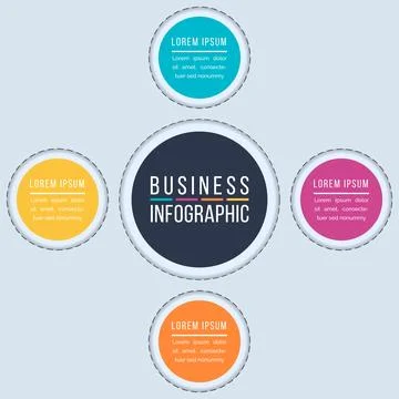 Circle infographic design 4 steps Ilustração Stock