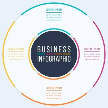 Circle infographic design 4 Steps Ilustração Stock