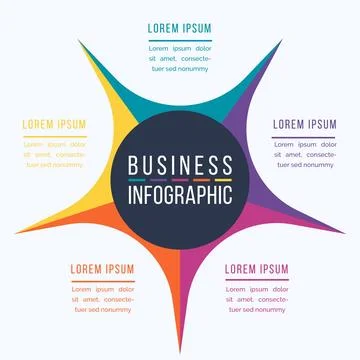 Circle Infographic design 5 steps, objects, elements or options business info 스톡 일러스트