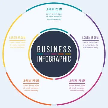 Circle infographic design 5 Steps イラスト素材