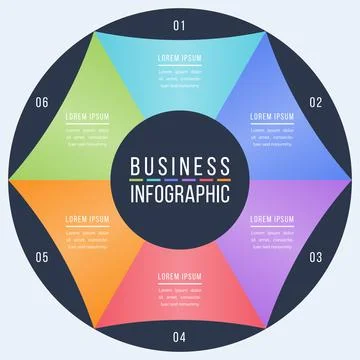 Circle Infographic design 6 options information Illustrazione stock
