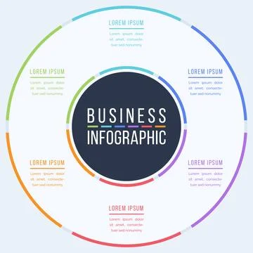 Circle infographic design 6 Steps Illustrazione stock
