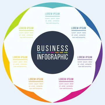 Circle Infographic Design 7 Options Stockillustratie