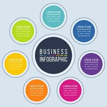 Circle infographic design 7 steps Stock-Illustration