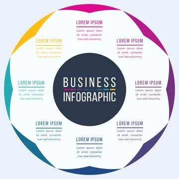 Circle Infographic Design 8 Options Illustration