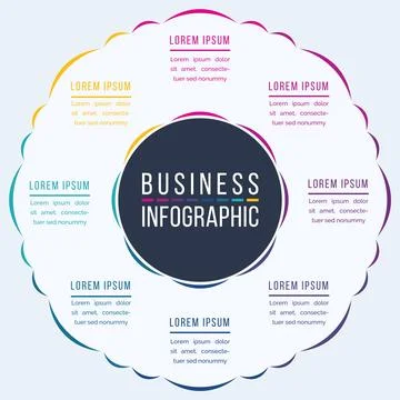 Circle Infographic design 8 steps, objects, elements or options infographic 스톡 일러스트
