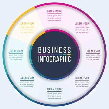 Circle Infographic design 8 steps, objects, elements or options information 스톡 일러스트