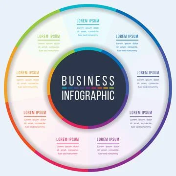 Circle Infographic design 9 steps, objects, elements or options information 스톡 일러스트